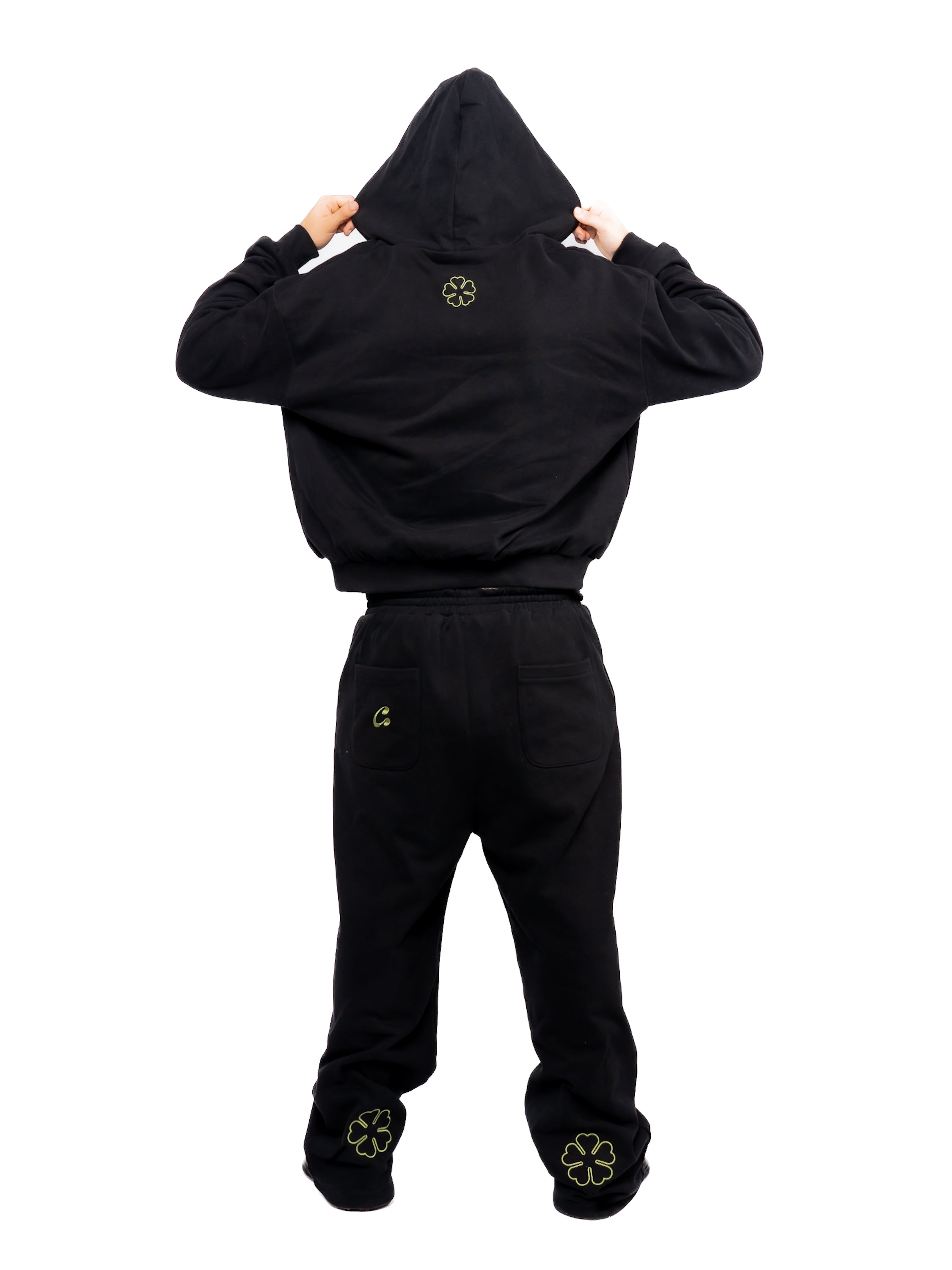 Black & Matcha Green Tartan Reversible sweatpants