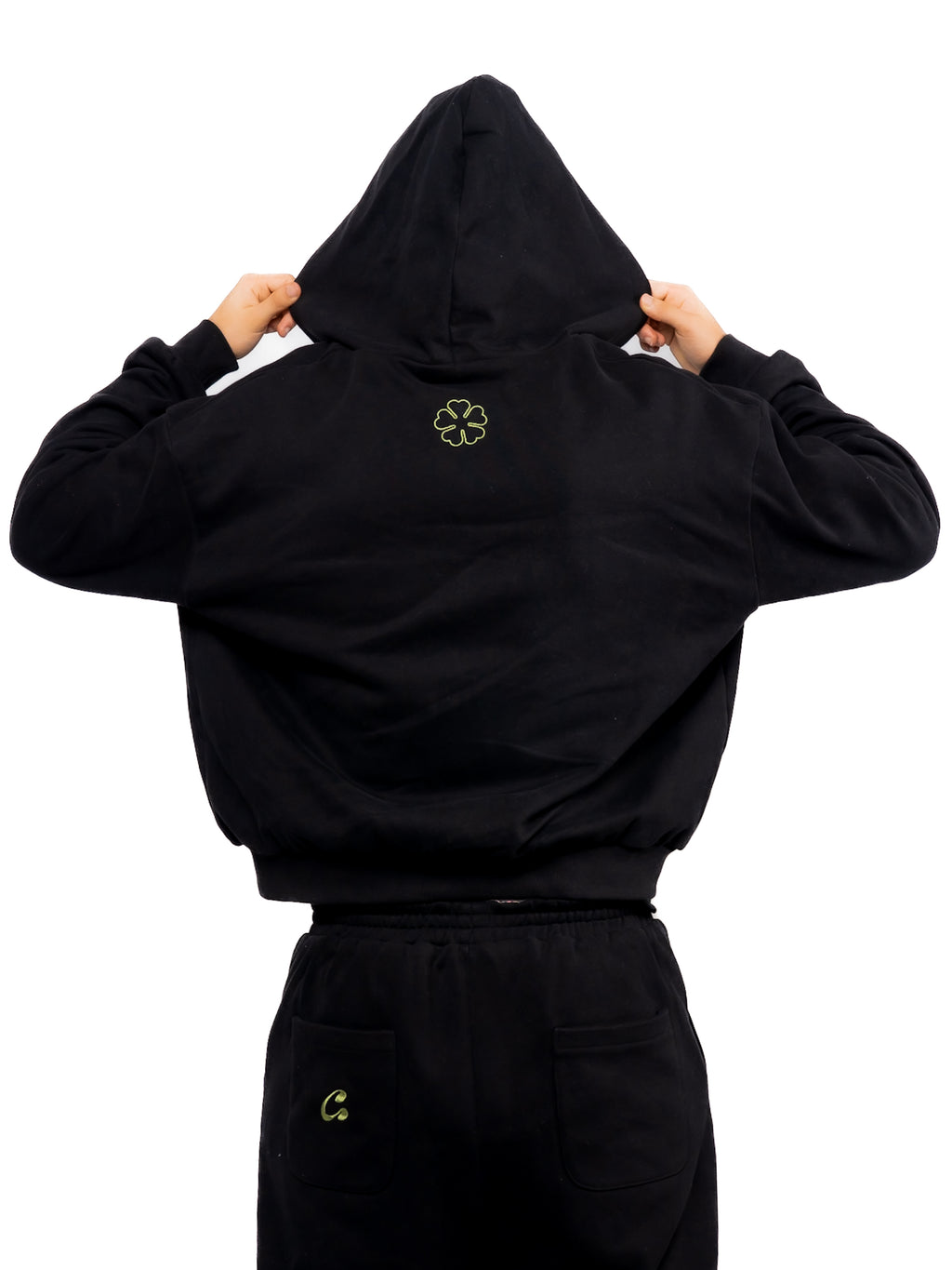 Black & Matcha Green Tartan Reversible Hoodie