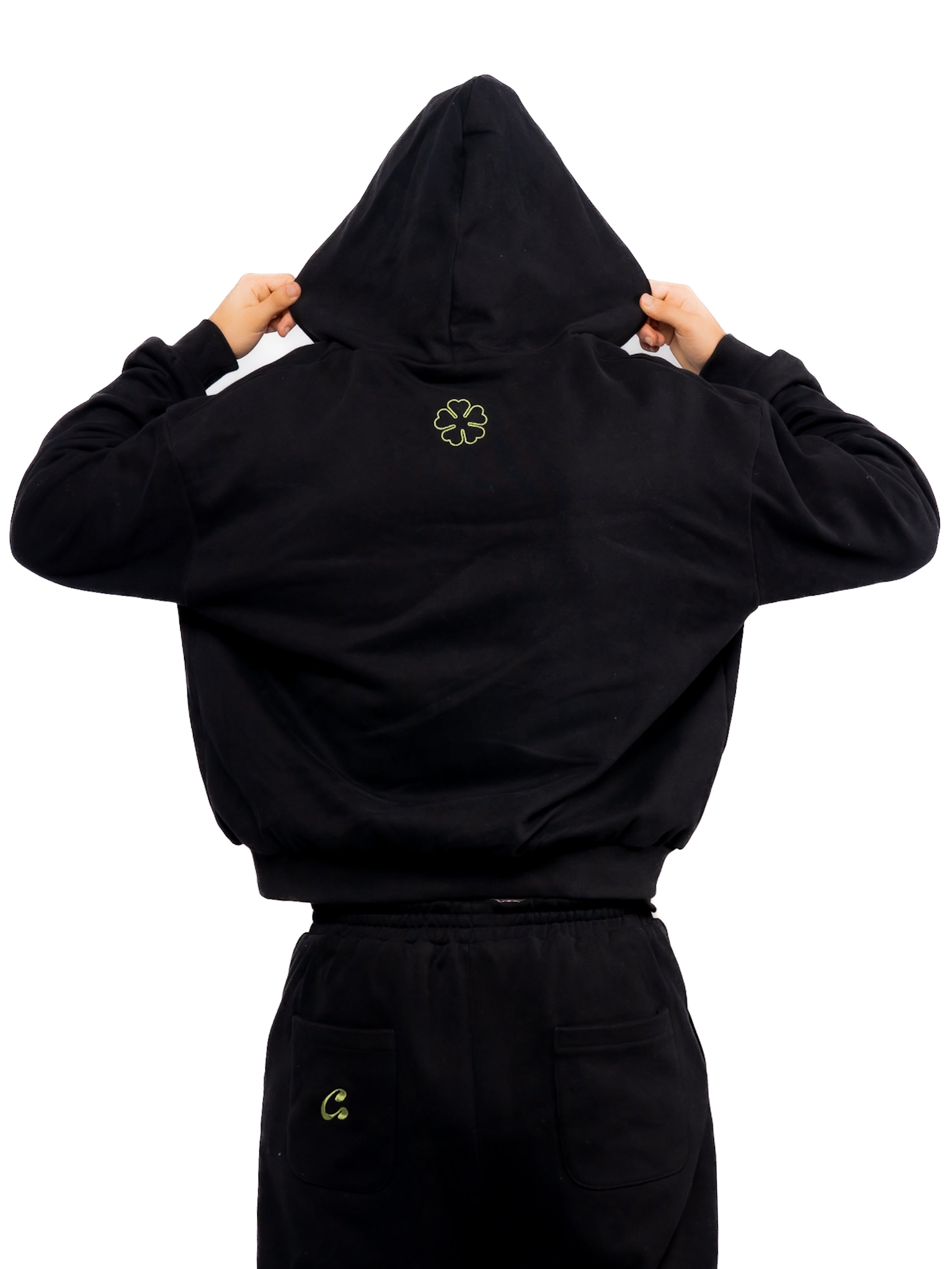 Black & Matcha Green Tartan Reversible Hoodie