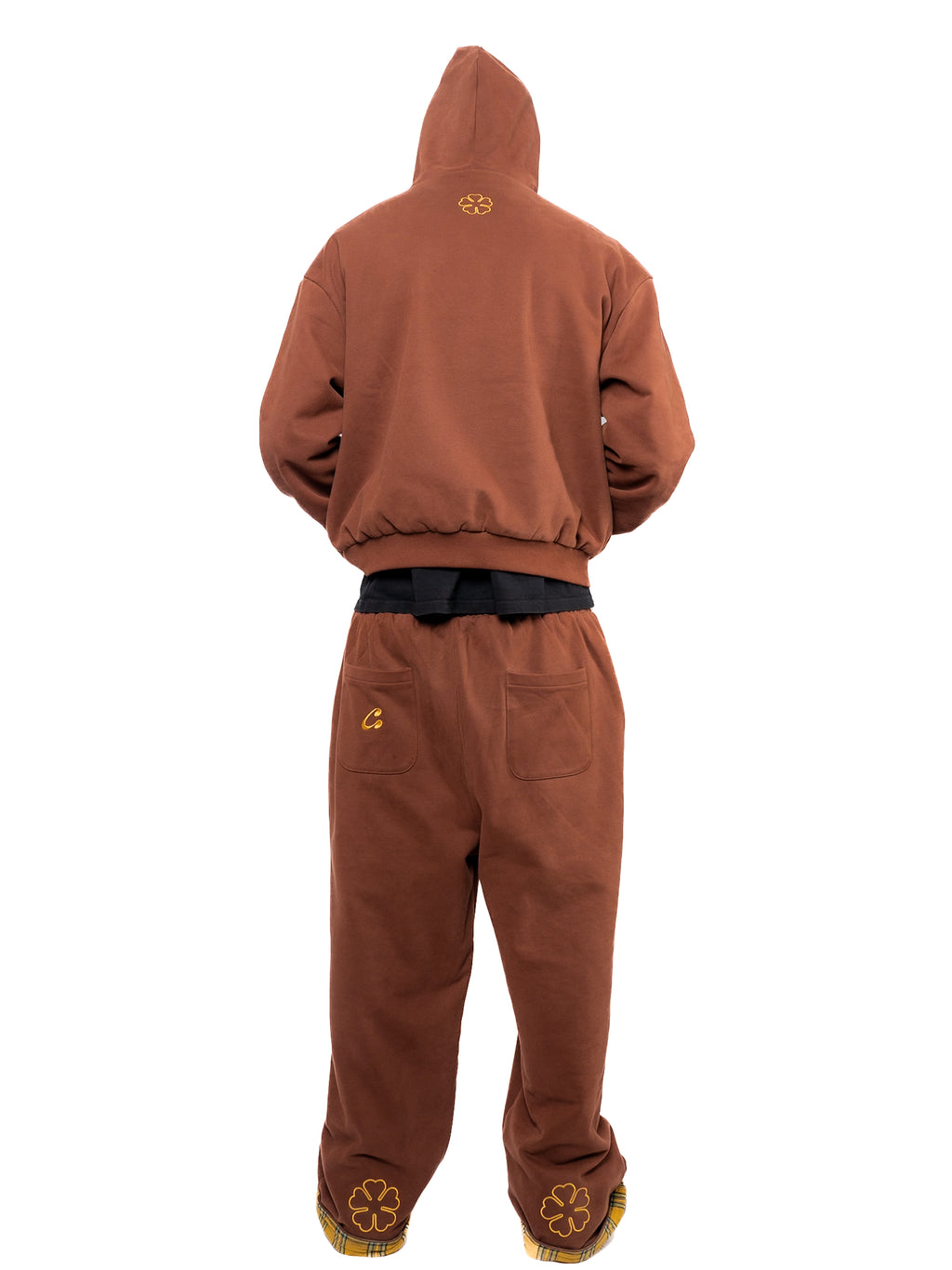 Brown & Yellow Tartan Reversible sweatpants