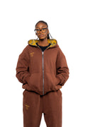 Brown & Yellow Tartan Reversible Hoodie