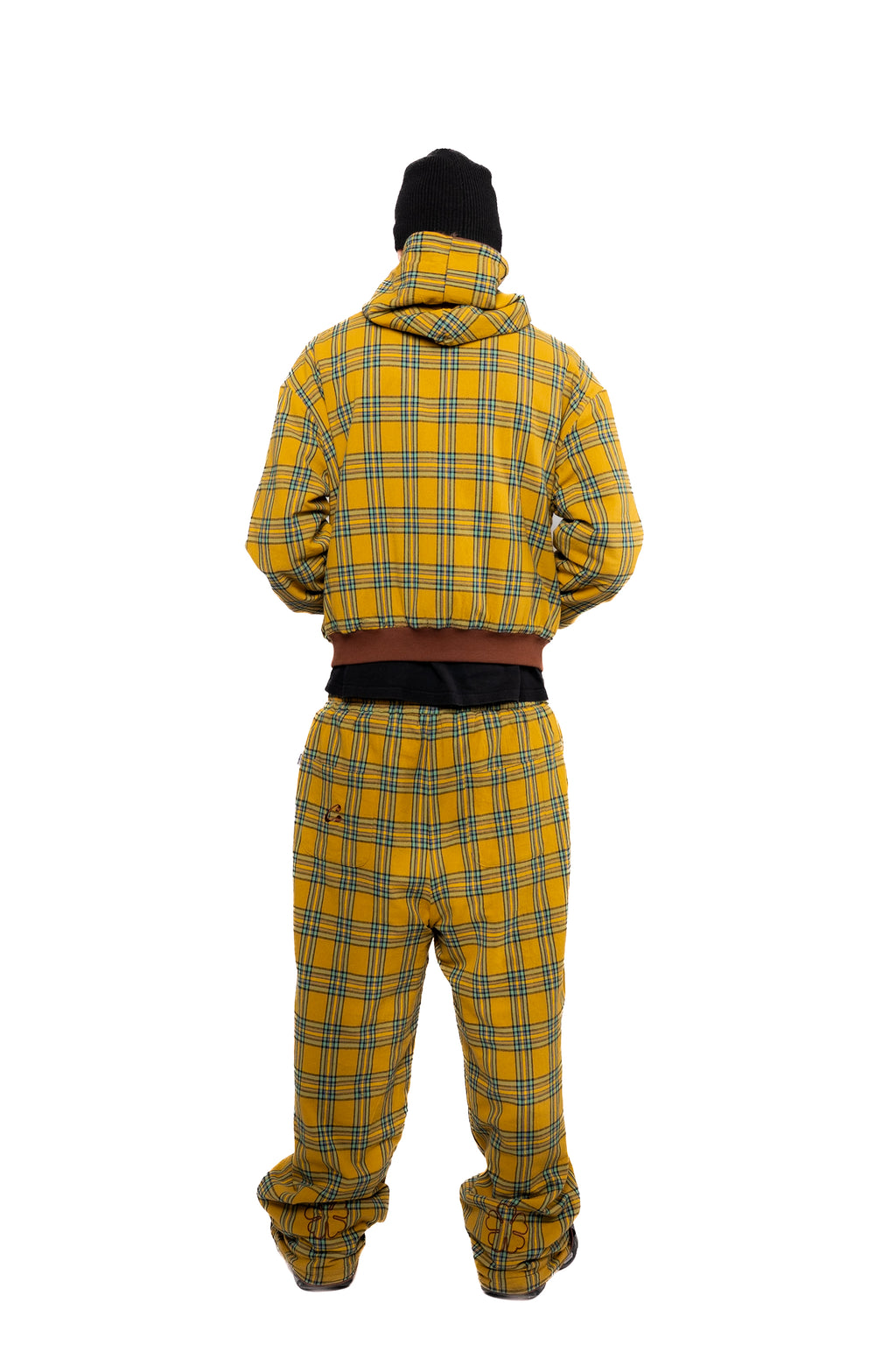 Brown & Yellow Tartan Reversible sweatpants